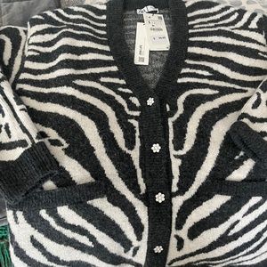Zara new with tags animal print cardigan